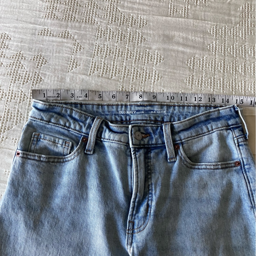 OLD NAVY O.G. Loose Wide Leg Light Wash High Rise Jeans Size 6 (measure 8-10) - Picture 7 of 11